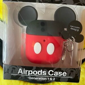 Disney Mickey Mouse Red and Black Airpods Case, mickey Mause airpods 1&2 G.